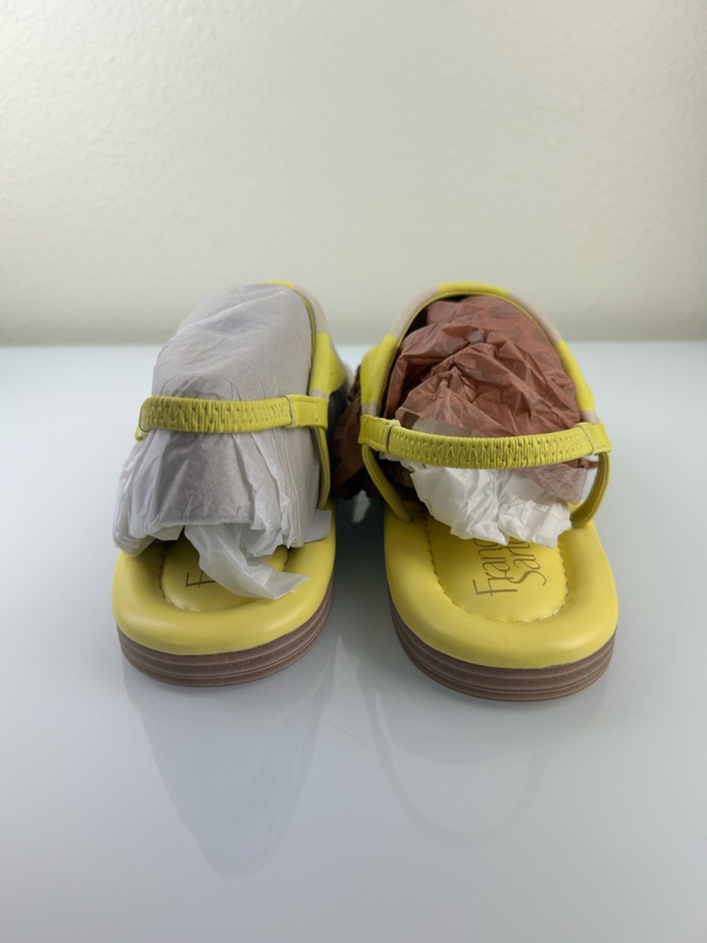 Franco Sarto Jocelyn Sz 11M Bright Neon Yellow Slingback Sandals Open Toe Thong - Picture 9 of 16